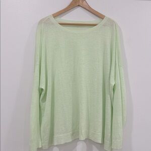 Eileen Fisher Organic Linen Lightweight Sweater, Size XL